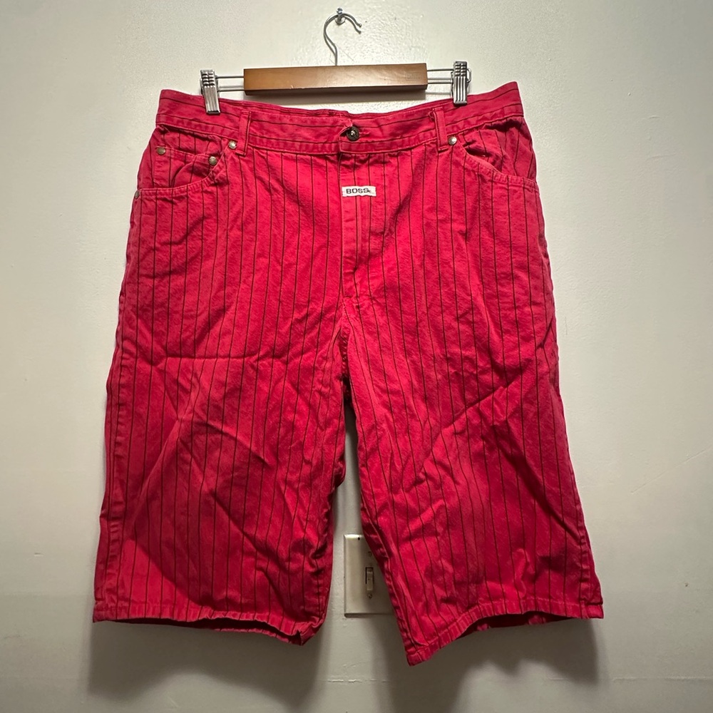 RARE Boss red Striped Garment yk2 36